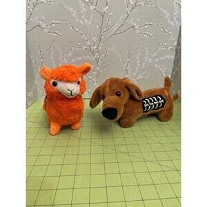 Dan Dee Llama & Dog Stuffed Animal Dachshund Alpaca Plush Skeleton Halloween
